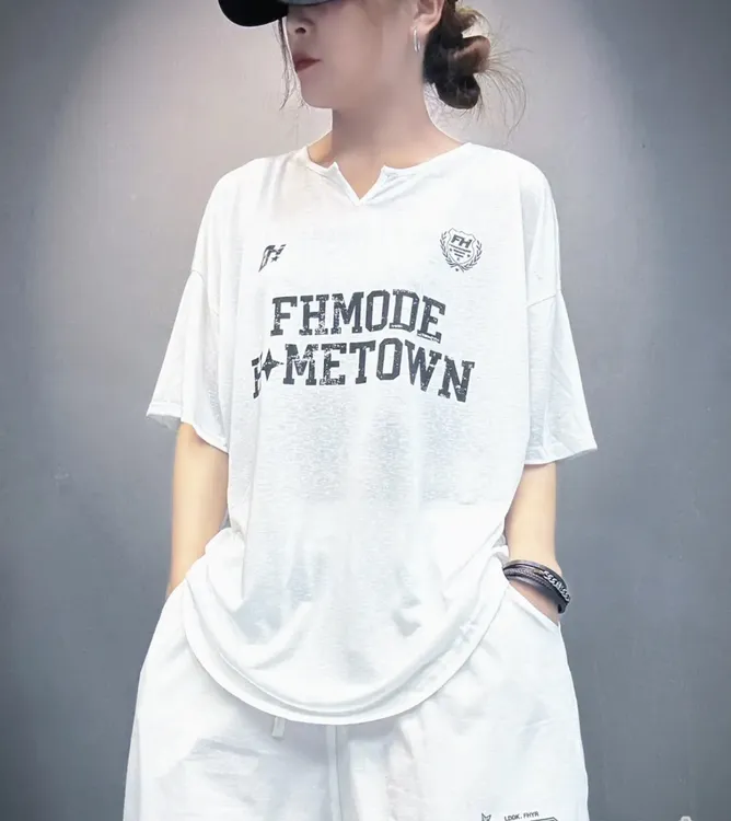 FHA1003款宽松T恤运动时尚休闲透气宽松夏季潮流印花