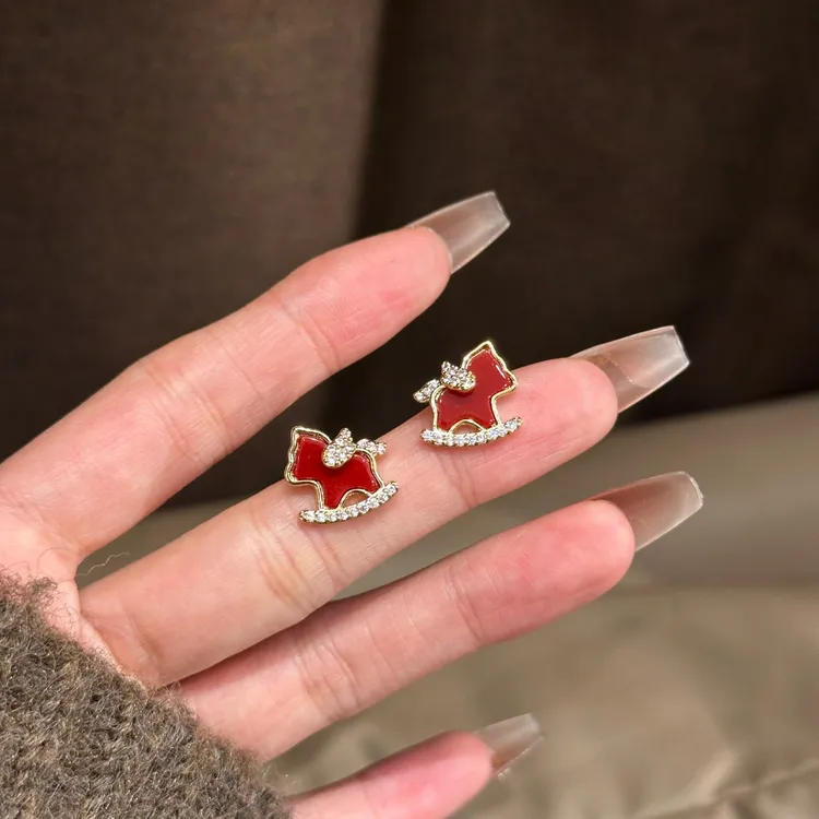 铜合金合成锆石耳饰 CC11334  高定系列 耳饰