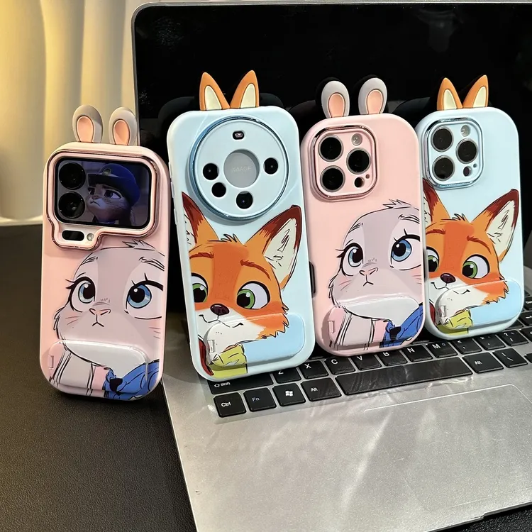 可爱朱迪尼克支架适用苹果17promax情侣手机壳华为vivoppo小米15