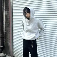 C20#某宝1张！cleanfit秋冬款550G重磅boxy短款纯色连帽卫衣男女