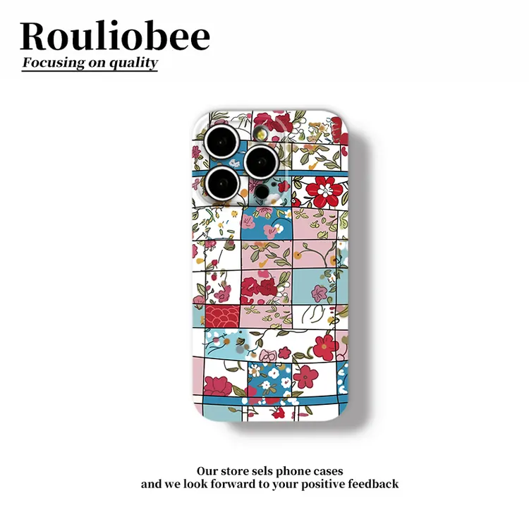 格子拼花底适用苹果17promax手机壳iPhone16华为vivo小米14oppo套