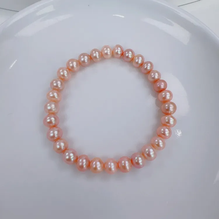 【金桔】6-7MM天然淡水珍珠大点位强光香槟色多样性发一DSL00909