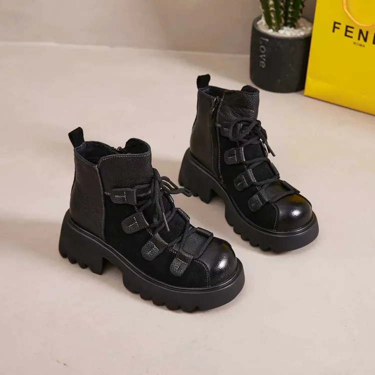 网络日记超轻小汽车圆头侧拉链靴5778