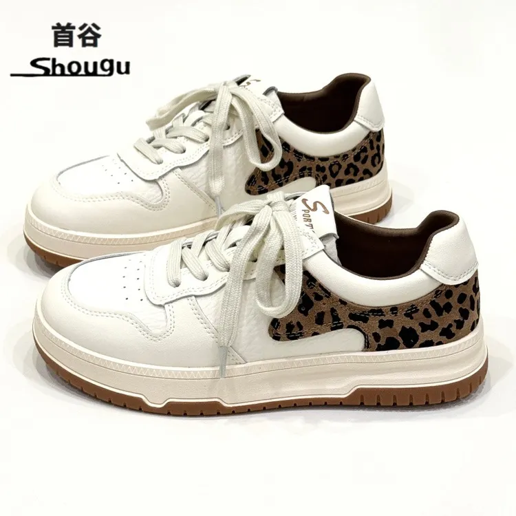 shougu/首谷德训鞋运动鞋女2026新款春季爆款复古豹纹拼色休闲鞋