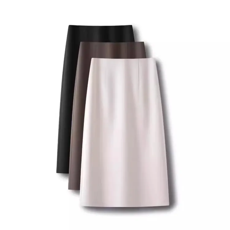 高端灰色毛呢半身裙2025春季新款时尚西装中长款小个子a字包臀裙