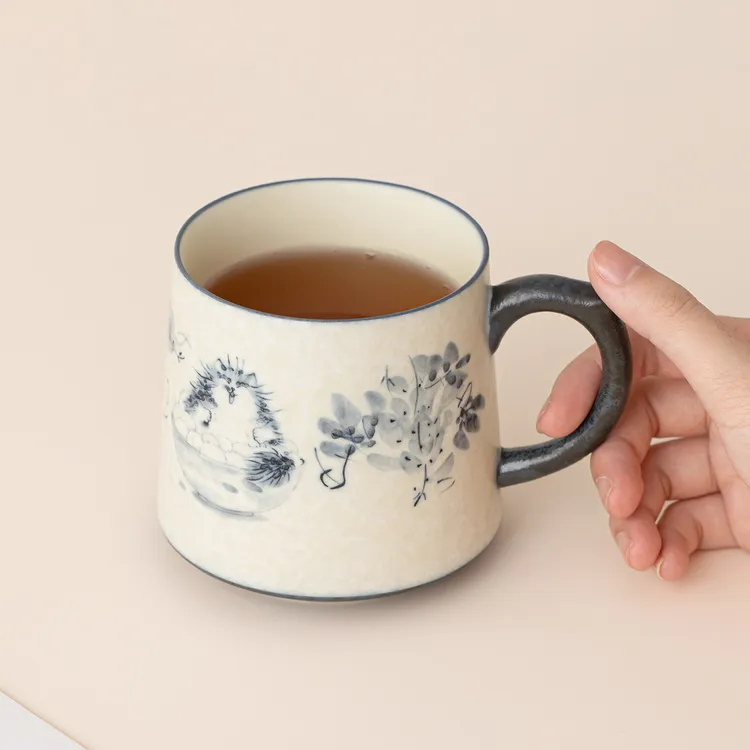 2025年新款特别好看的精致漂亮的创意国风的陶瓷咖啡杯水杯马克杯