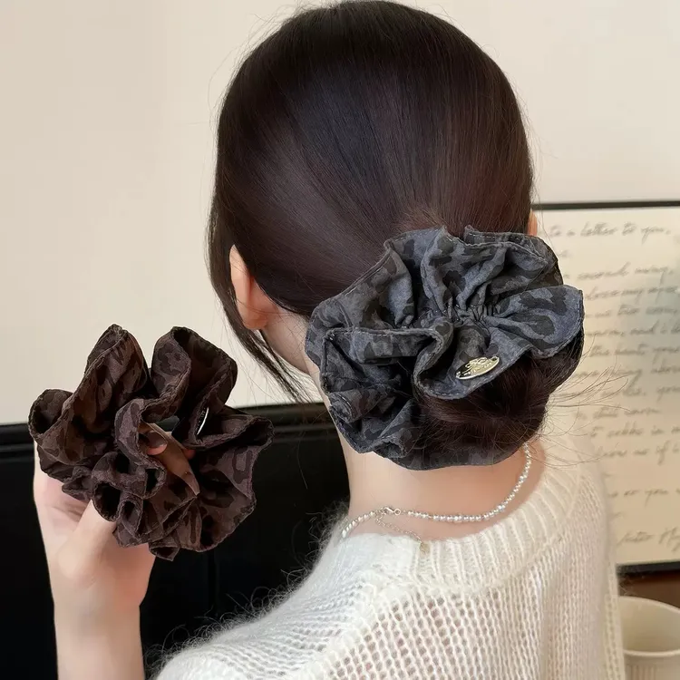 日韩发圈韩版女发绳ins原创设计瑞丽风抓夹头绳复古包邮时尚马尾