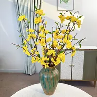 黄色迎春花仿真花假花干花客厅装饰摆件花绢花插花中式风花艺摆设