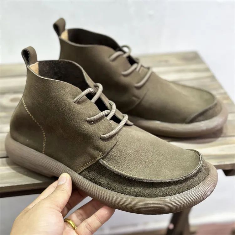 EAEOVNI新款秋冬季复古高帮鞋子舒适潮流百搭透气休闲靴子男