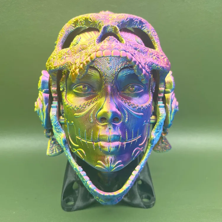 3D打印新品卡特琳娜骷髅头面具手办万圣节搞怪可动可挂墙装饰摆件