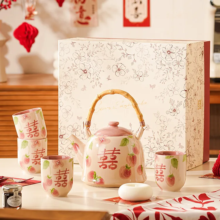 喜上眉梢新年乔迁新居陶瓷家用客厅水具套装茶具新婚礼物品茶壶杯