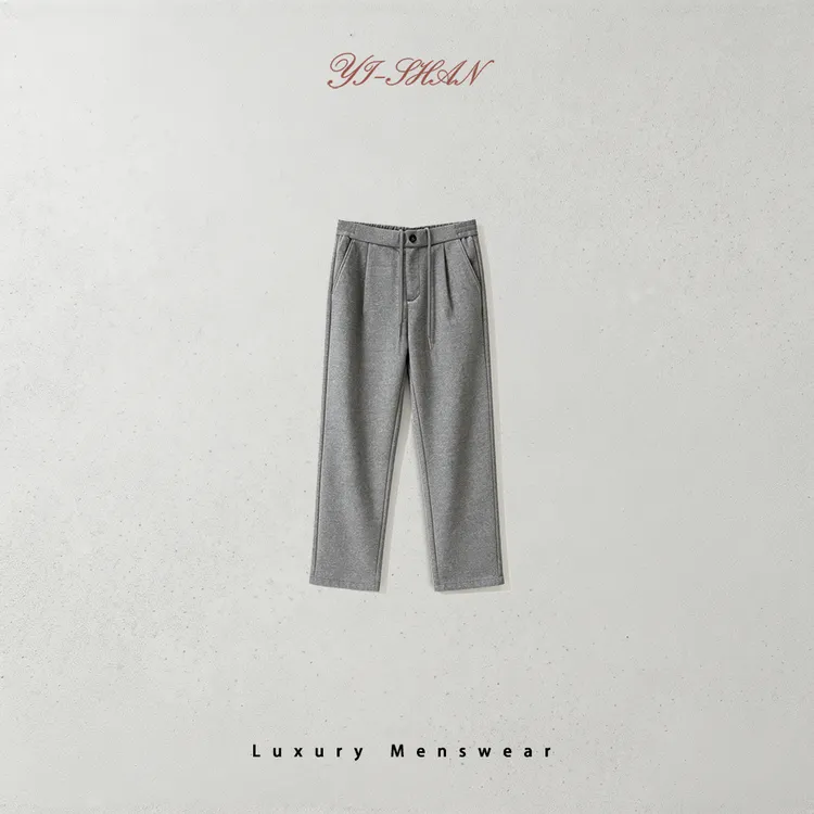 25sss | 羊毛男士重磅直筒老钱风经典休闲长裤K-158