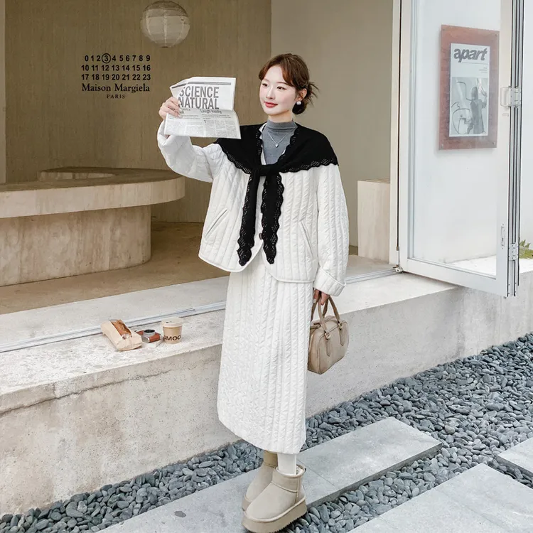 韩系极简高智感套装裙2025秋冬新款氛围感小众ins风松弛感两件套