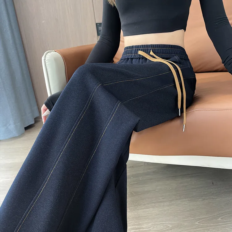 【加绒加厚】牛仔裤女加长高个子窄版直筒裤2025秋冬季新款高腰显瘦