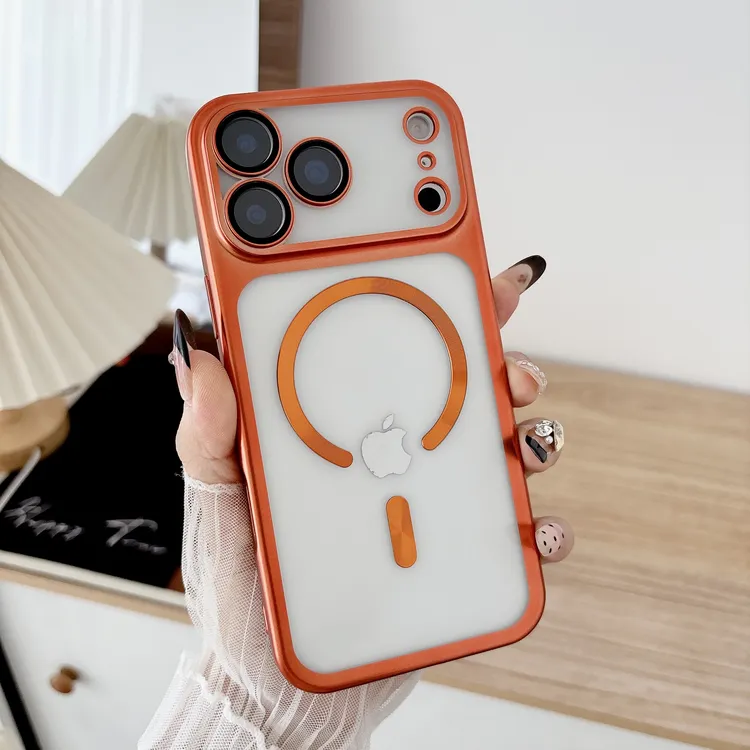 iPhone17/17PRO/17PPROMAX新款透明电镀全包镜头超薄防摔手机壳软
