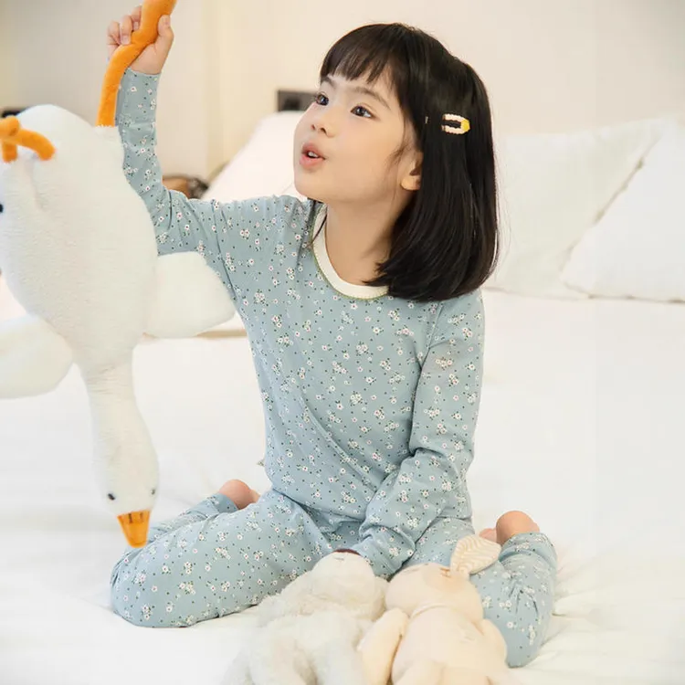 女童秋衣秋裤套装纯棉宝宝睡衣儿童保暖内衣小女孩打底棉毛衫冬季