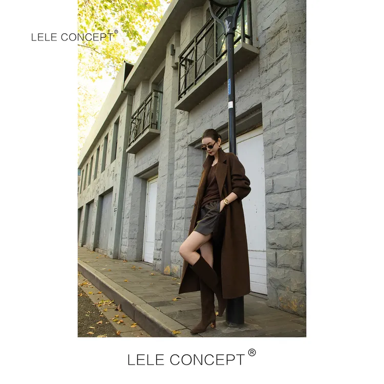 LELE CONCEPT丨「丽」【琥珀流光】都市长款多色腰带大衣FD25C0213Y