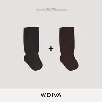 W.Diva【筒靴袜】秋季个性堆堆袜纯色慵懒风松弛感女50J253001