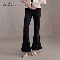 【蜜思仝专属】朝峰夏季时尚休闲高腰风长裤休闲裤CFE3A005-0009D