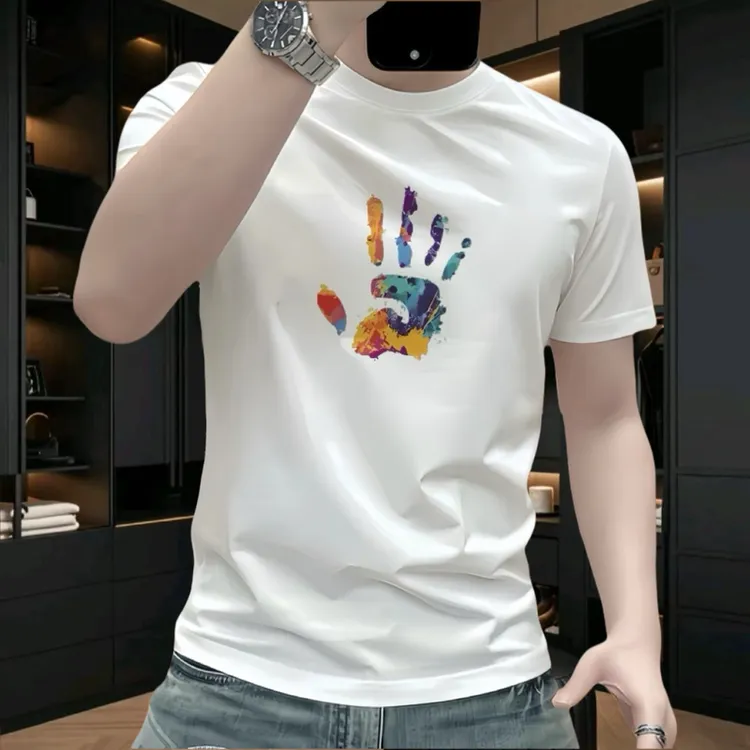 美式重磅潮牌新款时尚潮流男士百搭圆领短袖上衣打底衫潮夏季