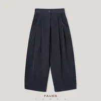 FAUES 海盐太妃 棉桑蚕丝色纺灯芯条绒温柔复古舒适阔腿九分裤