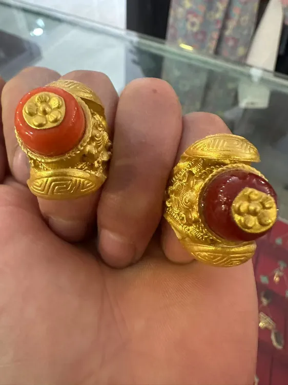 铜合金戒指 尼泊尔铜金戒指。仿金（不掉色）大号