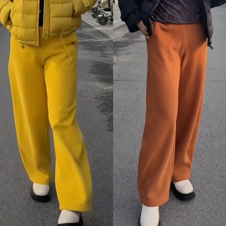 8685加绒保暖时尚彩色弯刀裤，（裤长103cm左右）