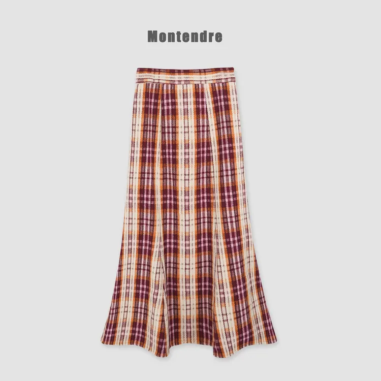 【Montendre】 抢先官网 Q 秋冬氛围感圣诞新年格子半身裙休闲高腰