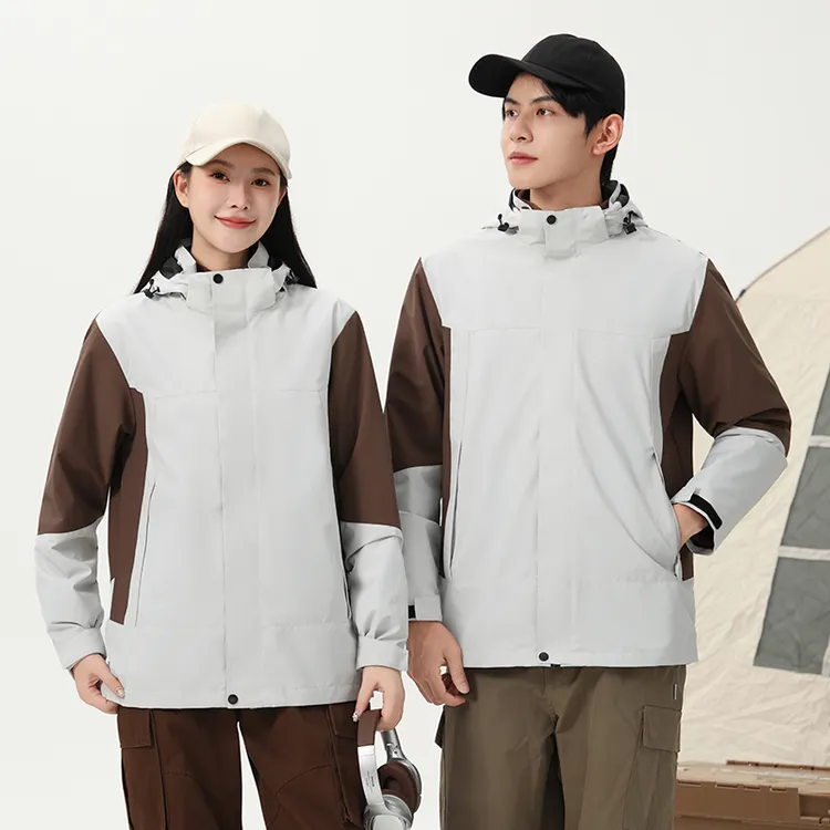 超级户外冲锋衣男女款三合一自由拆卸连帽运动衣户外通用冲锋外套