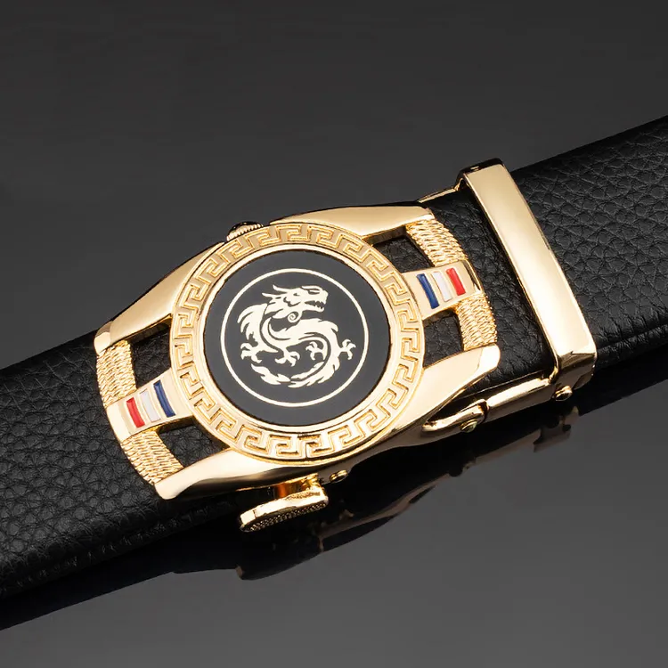 酷奇专柜网红皮带男真皮头层纯牛皮商务自动扣腰带个性潮韩