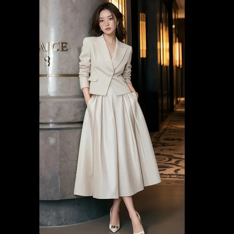 2025春装新款女装时尚穿搭两件套气质西装套装裙子高级感洋气通勤