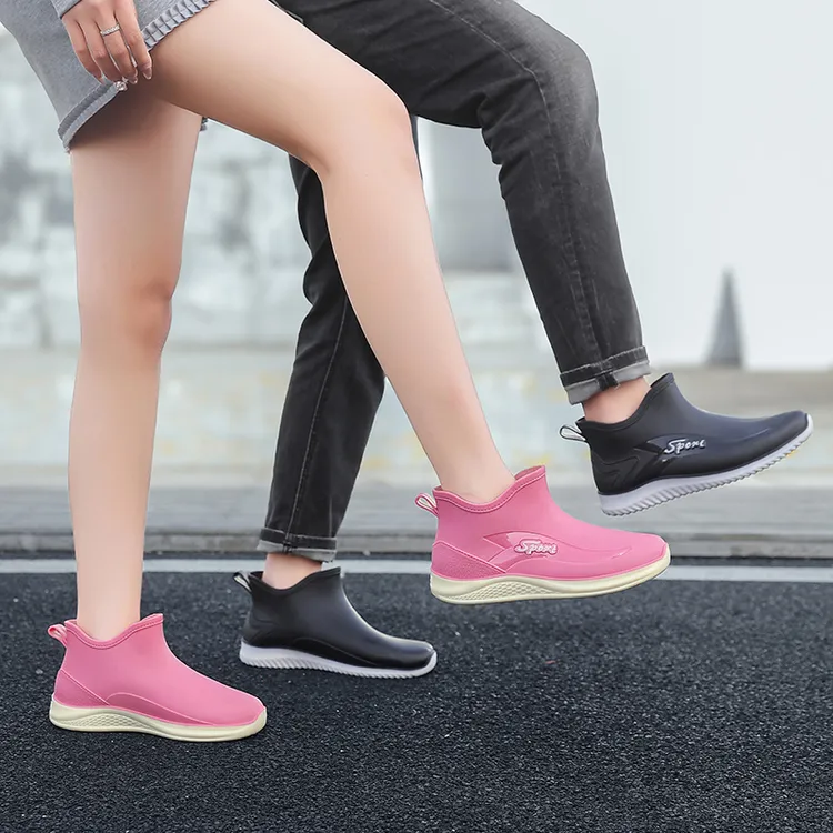 雨鞋男女同款防水厨房雨靴外穿防滑短筒雨鞋女工作耐磨厚底雨鞋男