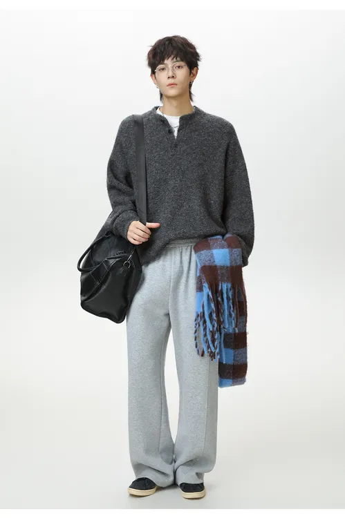 polo宽松针织衫男老钱风加厚保暖毛衣慵懒风宽松套头线衣