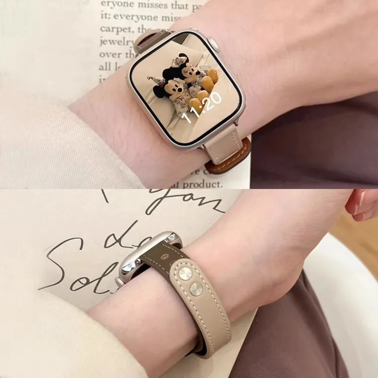 适用iwatch表带s8/s10/s9新款ultra2真皮watch8磁吸s7高级感腕带