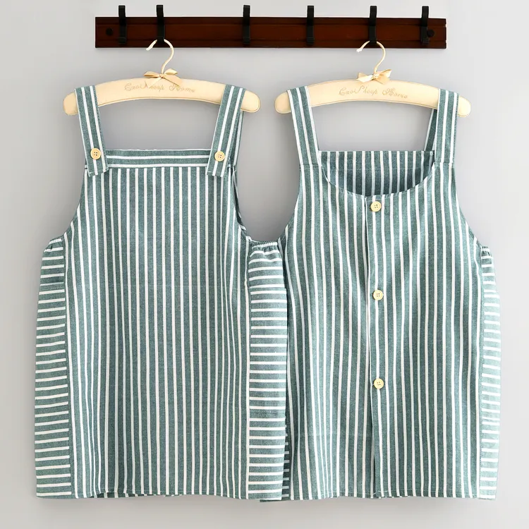 简约棉布围裙两面穿透气防污餐饮上班工作服厨房做饭家用围腰成人