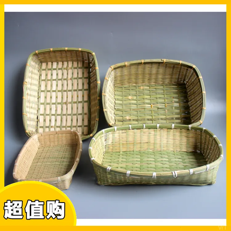 收纳收纳筐蔬果竹编制品广西点心四方超市农家整理筐筐收纳篮零食