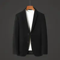 男士商务纯色休闲毛呢西装平驳领西装外套男/23662