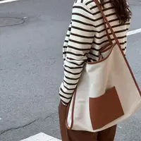 ⌈Dong&Dong⌋ 大号亚麻单肩包42*35*20cm（不含装饰性挂件）