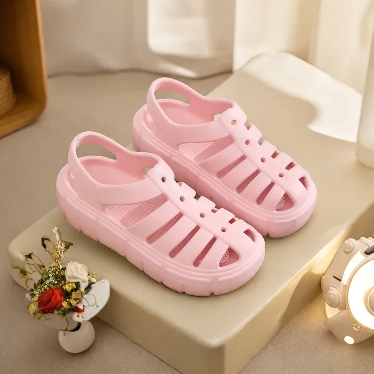 夏季新款罗马风凉拖女款时尚外穿EVA拖鞋透气防滑包头镂空凉拖鞋