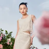 【陈大可专享】DOUBLOVE理想假日水溶蕾丝小背心套头上衣