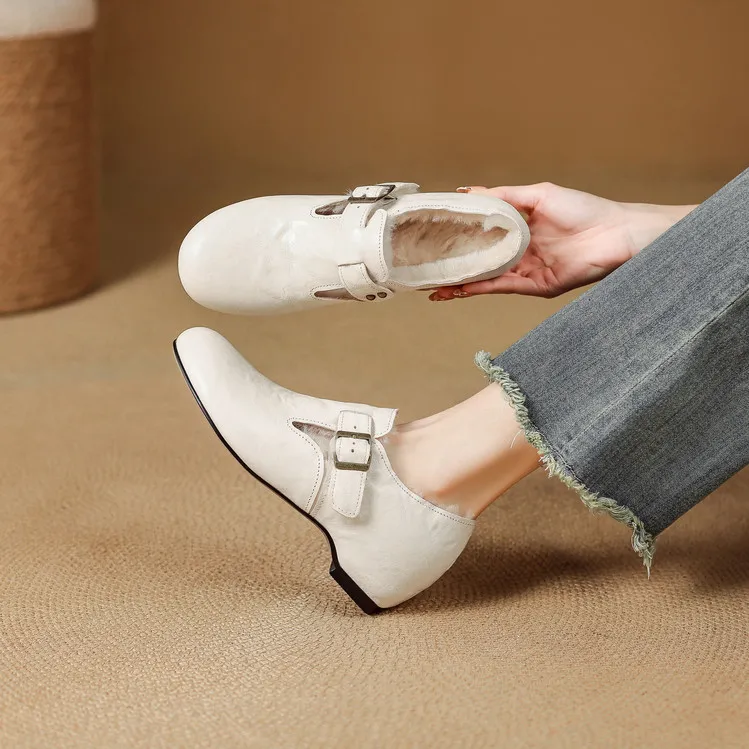 4.5cm 复古百搭舒适软底勃肯鞋冬季韩版网红简约休闲时尚保暖单鞋