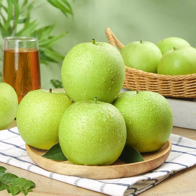 【头茬现摘】头茬翠冠梨新鲜青皮皇冠梨子整箱批发维c水果现摘现发