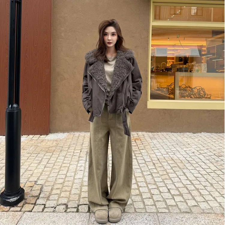 Moprobably李予诺「灵魂配色」100棉加厚绒牛仔裤L5473100+L5473101