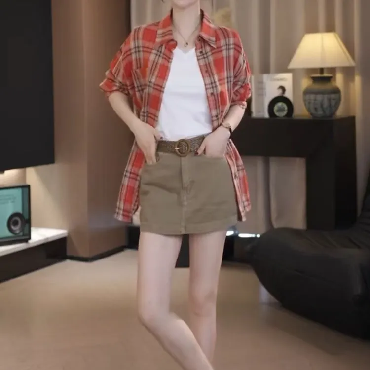 2025春夏新款时尚显瘦气质女士网红洋气两件套百搭款K8135