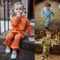 lelejove25秋儿童半高领打底衫细腻精梳棉针织衫裤子5AW3A214