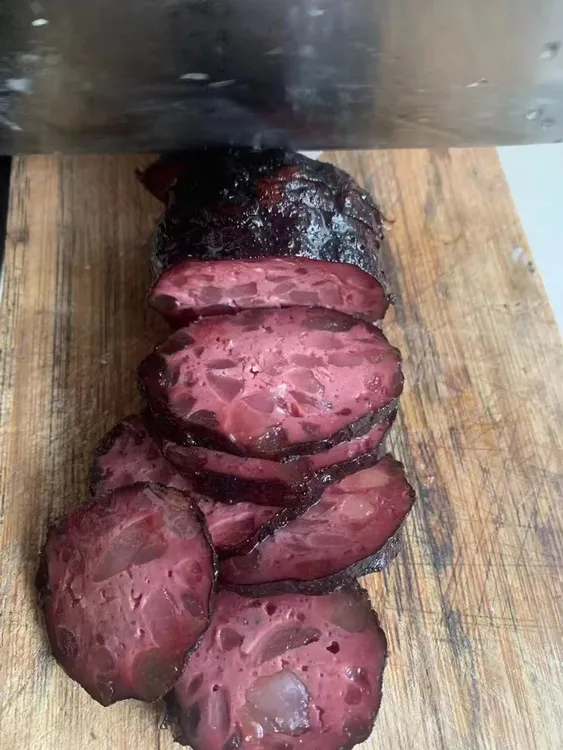 隆回小沙江手工猪血丸子柴火烟熏血粑 血丸子  圆子