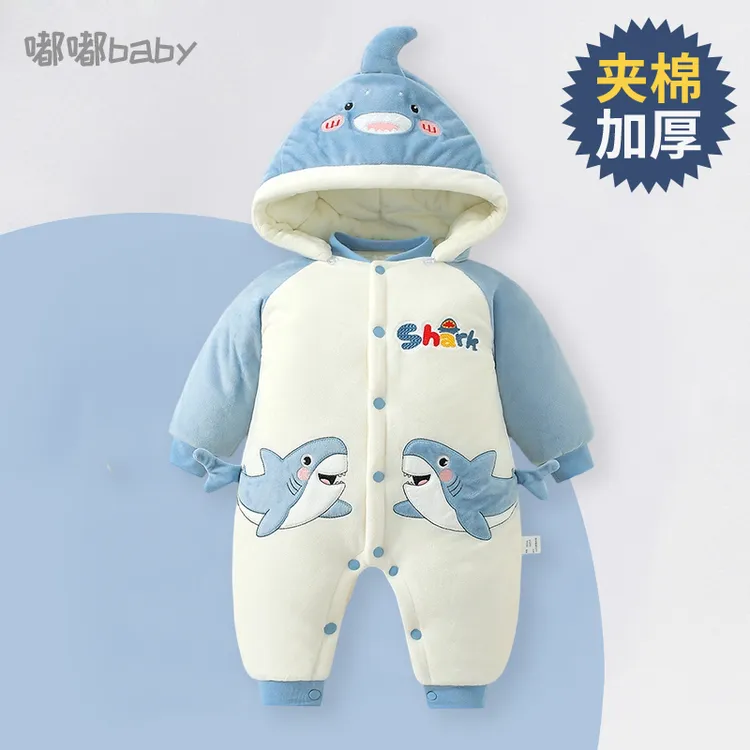 新生婴儿衣服冬季装男女宝宝秋冬加厚连体衣棉衣满月外出抱衣冬装