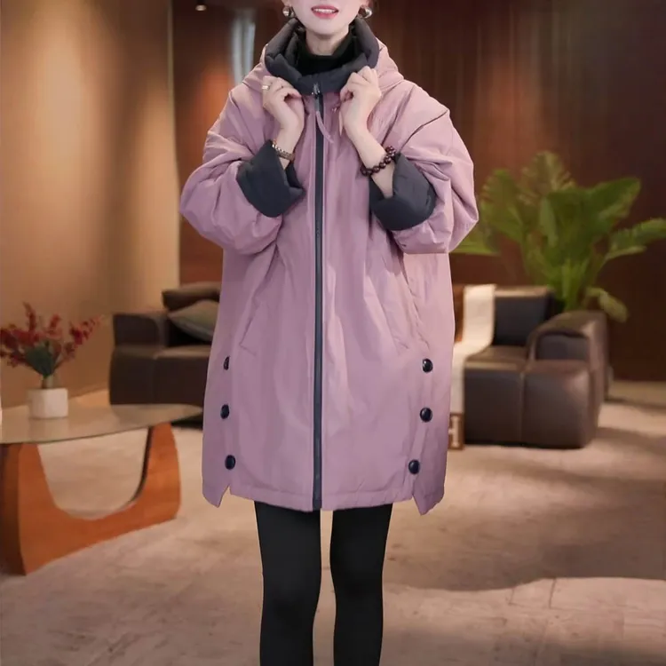 两面穿棉服女2025新款冬季外穿宽松高级感加厚保暖中长款棉衣外套