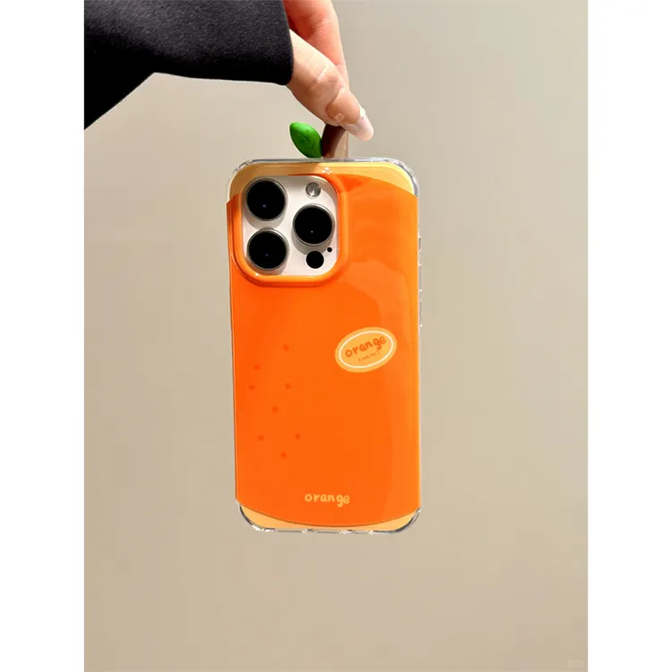 奥菲顿橙子青梨立体叶子适用iPhone16大孔手机壳华为vivo小米oppo