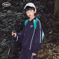 mipo SS24春装 儿童棒球服男童2025新款春季女童黑色外套潮